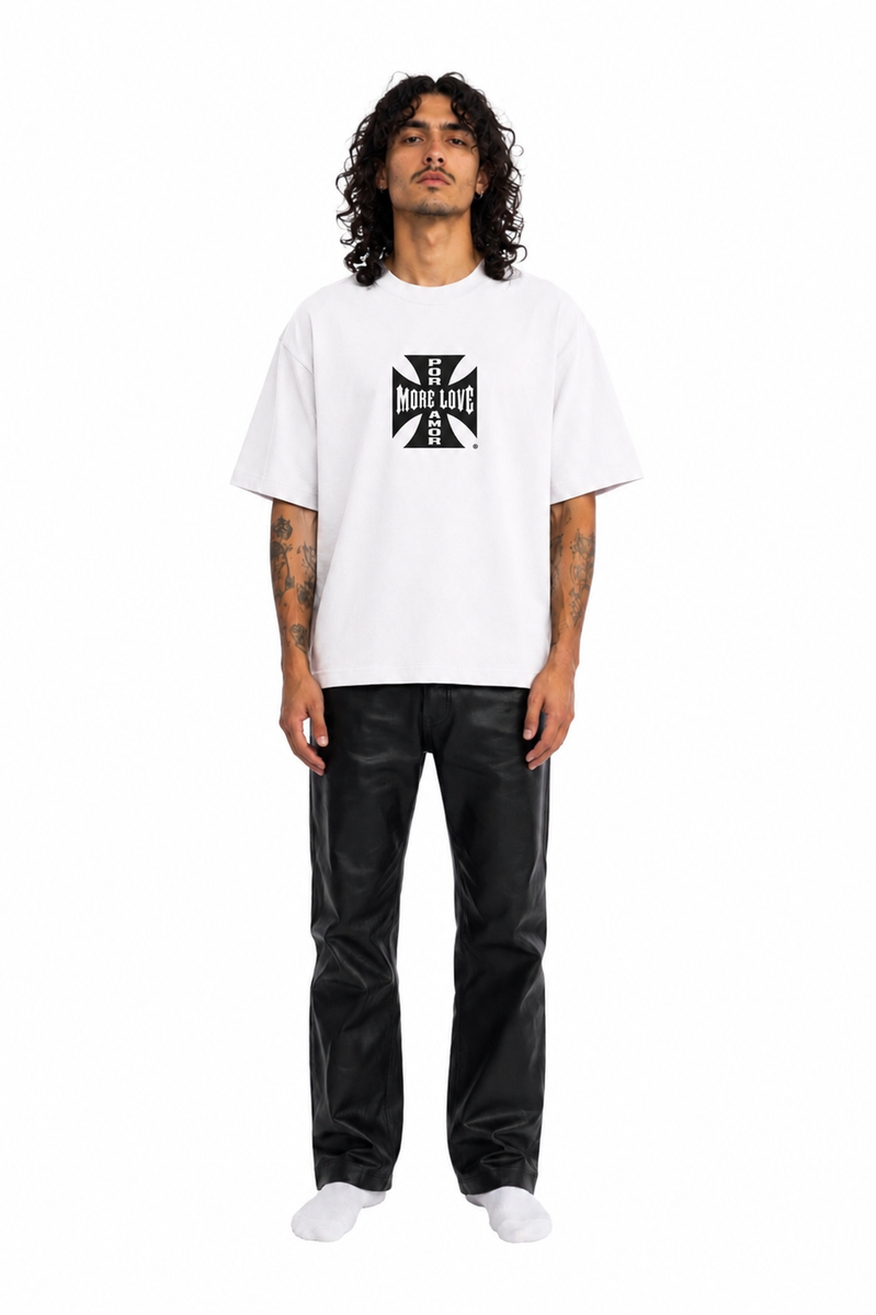 トップス theredthread trace cross big tee white THEREDTHREAD